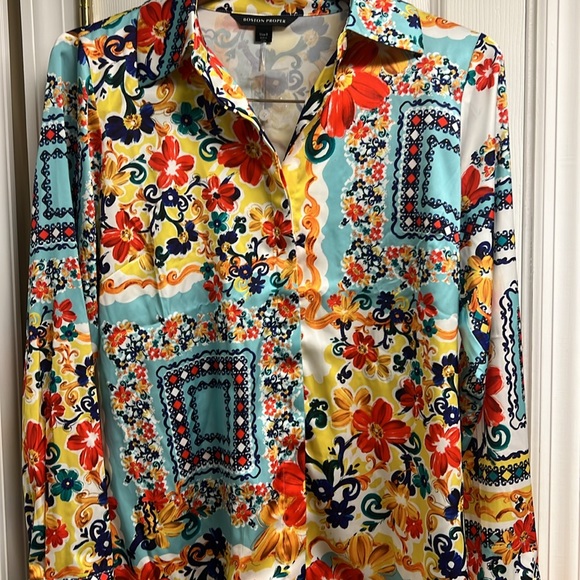Boston proper size 8 floral button down shirt brand new! - Picture 2 of 5